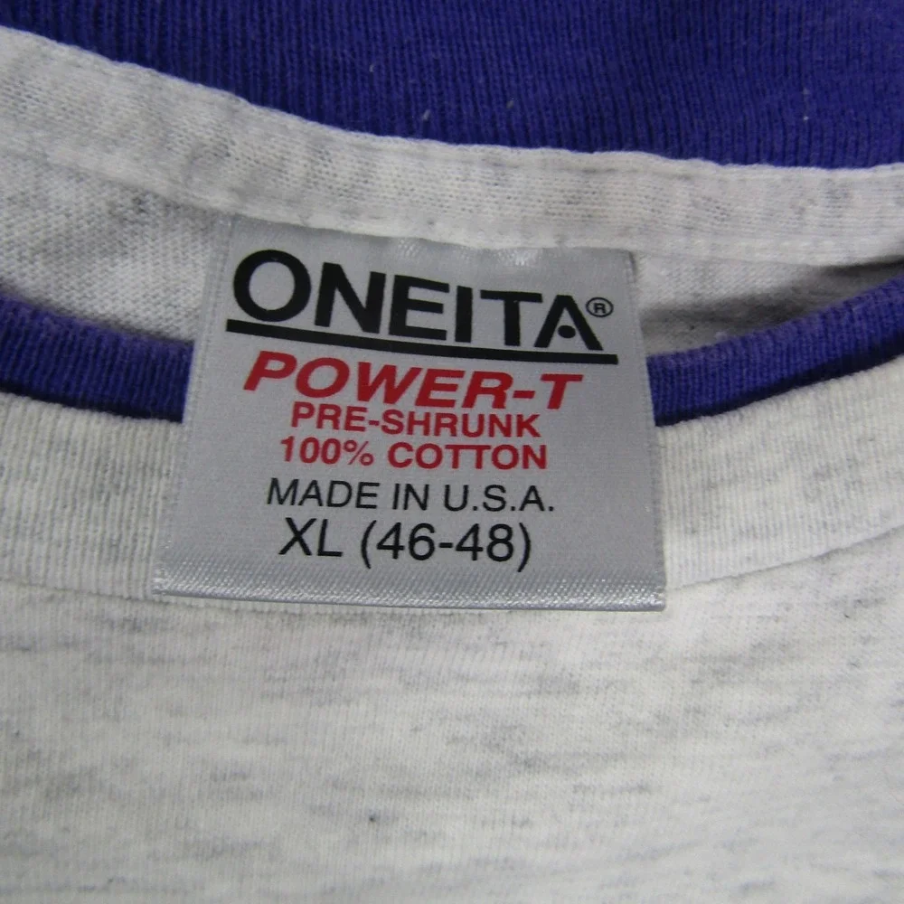 Vintage Oneita Christian‎ Central Church Shirt Mens XL Gray Single Stitch Tee